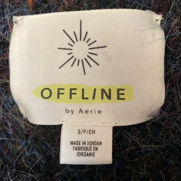 Aerie Offline Ribbed Sweater Hoodie Sweatshirt Womens Fall Warm knit Size Small - Picture 4 of 7